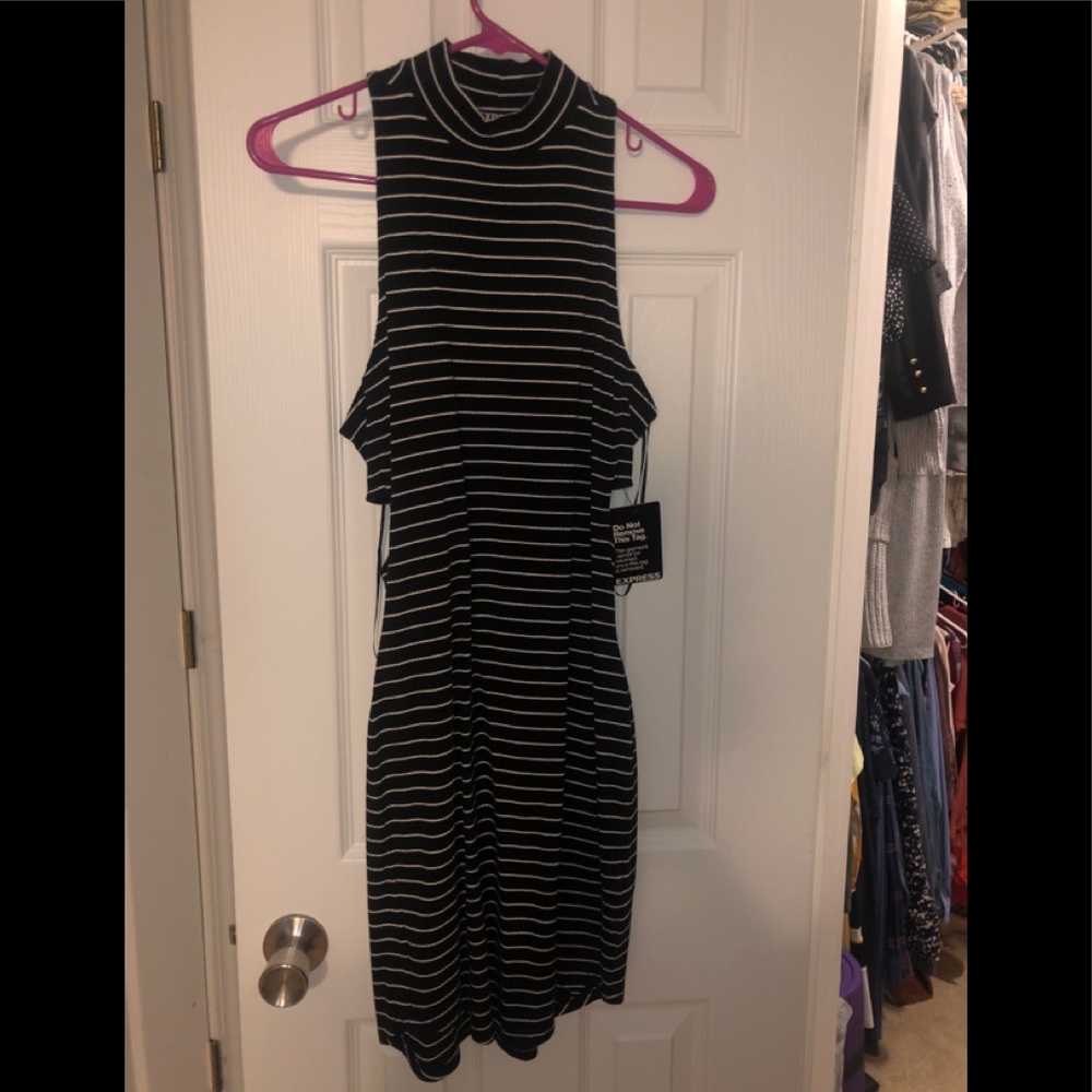 Ribbed bodycon dress with side cutouts